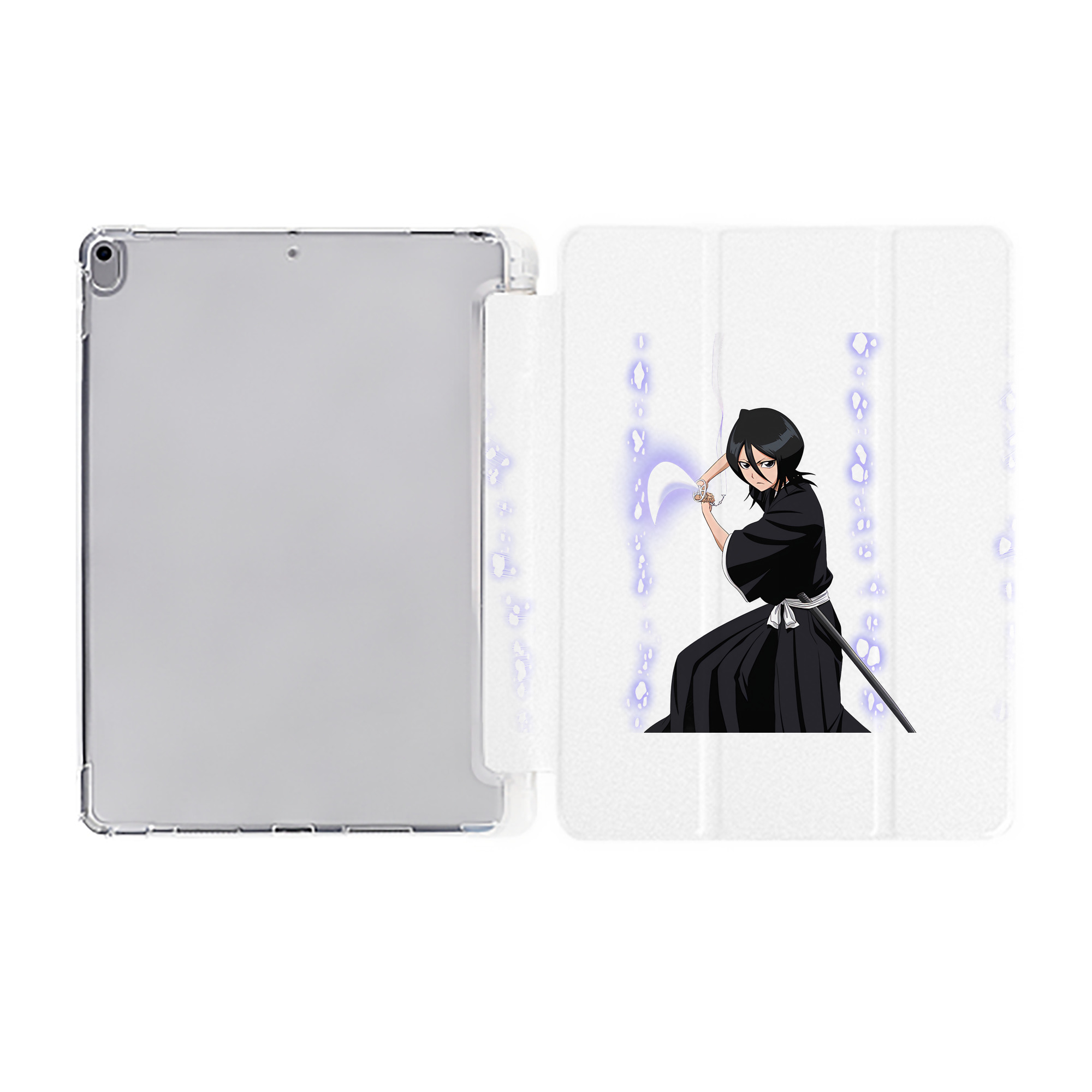 （画像用） ブリーチ 朽木ルキア BLEACH Kuchiki Rukia IPad ケース ペン収納付き 三つ折りスタンド PUレザー×シリコン 対応機種9.5/10.5/10.9インチ